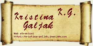 Kristina Galjak vizit kartica